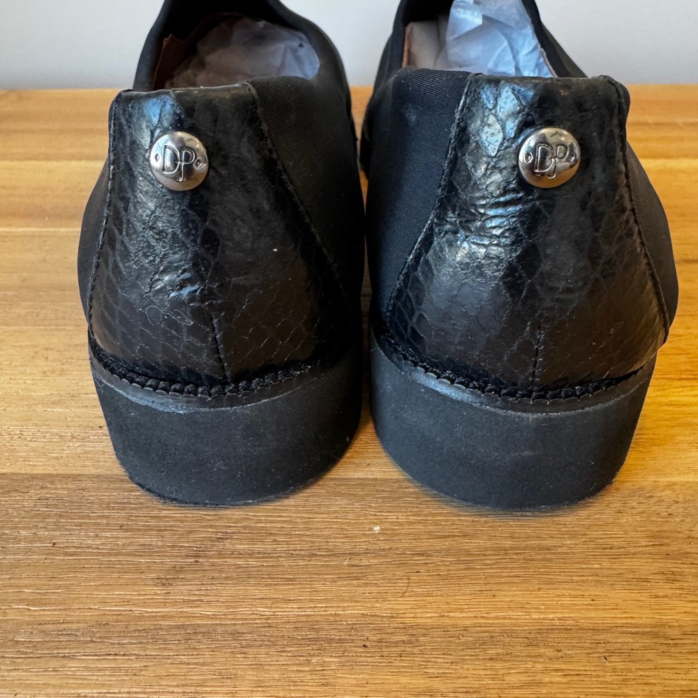 Donald J Pliner Belfast-D Women 9 M Black Textile Leather Pointed Flat Loafers - Picture 9 of 15